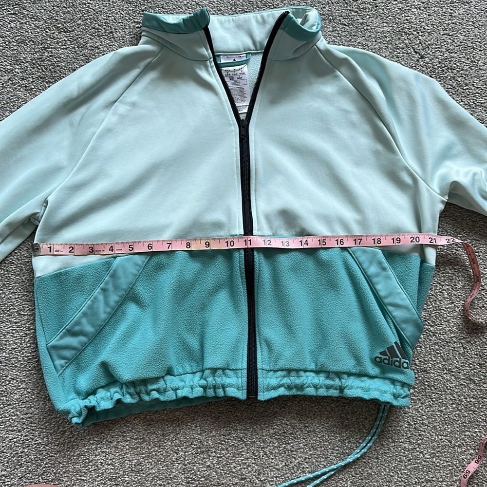 Adidas Teal Bomber Jacket Lightweight Sporty - Picture 6 of 6